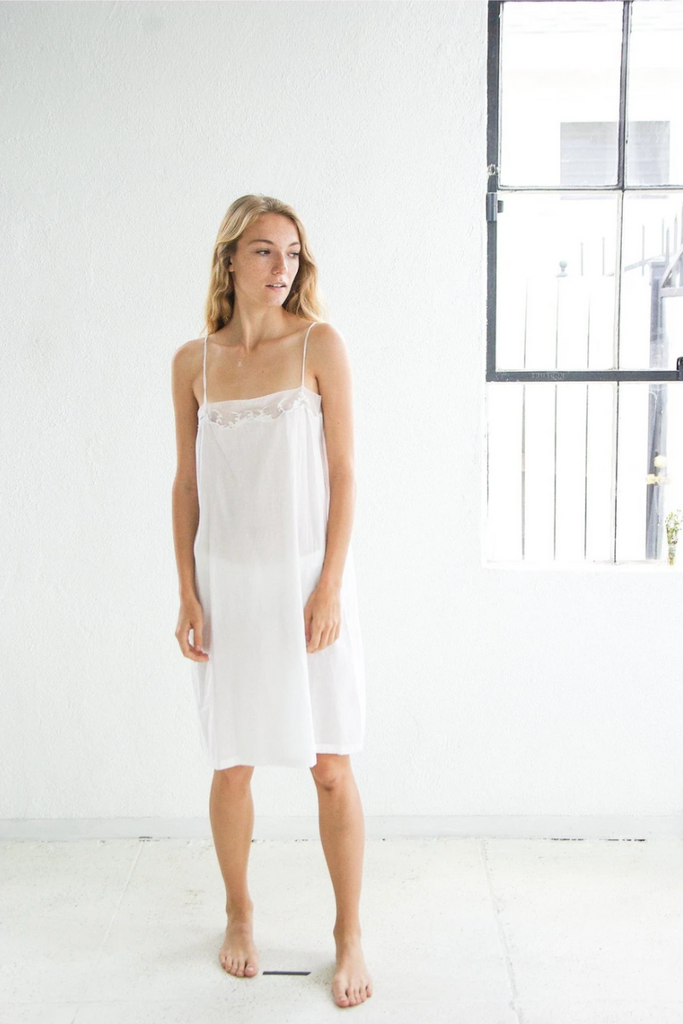 Slip with Netting - Organic Cotton - White | botanica workshop Slip with Netting - Organic Cotton - White | botanica workshop
