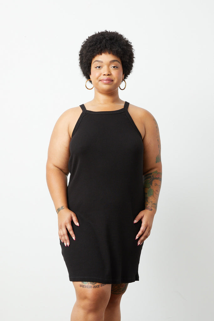 Rhea Rib Dress - Black - Organic Cotton | botanica workshop Rhea Rib Dress - Black - Organic Cotton | botanica workshop