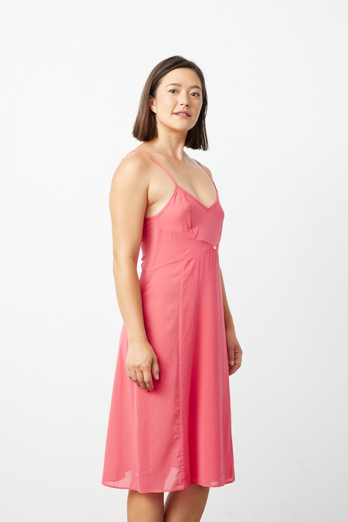 Vetiver Slip Dress- Pitaya Pink - Stretch Silk