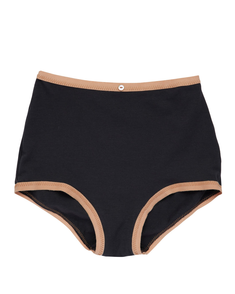Astra Hi-Waist Brief- Charcoal - Organic Cotton- SIZE S TO 2XL