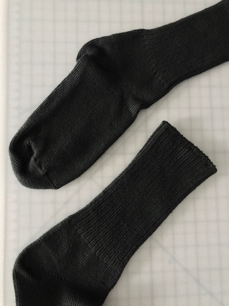 Organic Cotton Crew Socks, 1 Pair, Black-botanica workshop