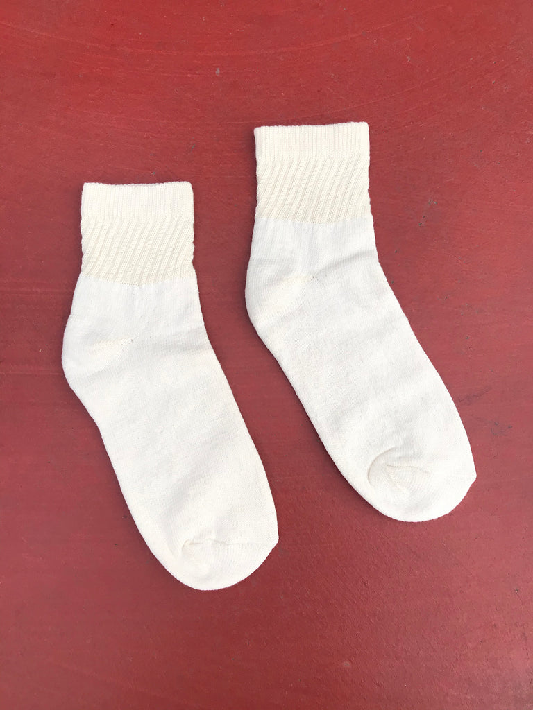 Organic Cotton Ankle Socks, 1 Pair, Cream-botanica workshop